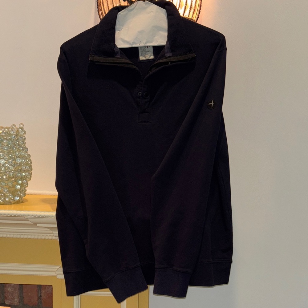 Men's Navy Zip-Up Sweater